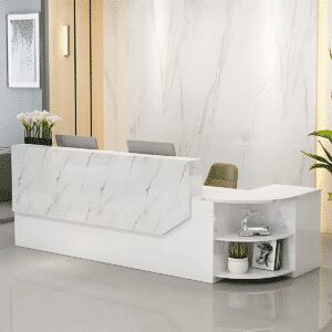 Simple L-shape Wood Reception Desk - Maoters