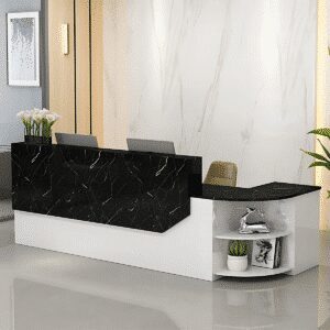 Simple L-shape Wood Reception Desk - Maoters