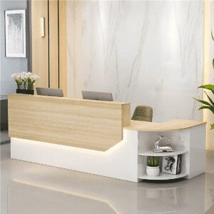 Simple L-shape Wood Reception Desk - Maoters