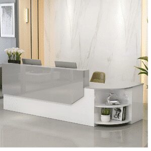 Simple L-shape Wood Reception Desk - Maoters