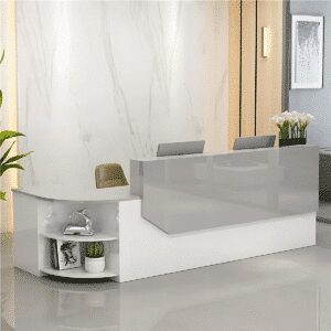 Simple L-shape Wood Reception Desk - Maoters