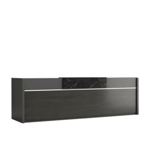 Rectangular Reception Desk in Black Oak - Maoters - L63" X W24" X H43"