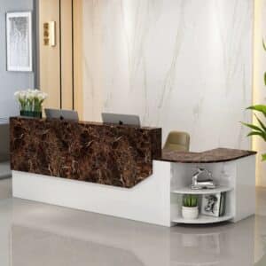 Simple L-shape Wood Reception Desk - Maoters
