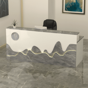 Sleek Lacquered Counter with Light Strip
