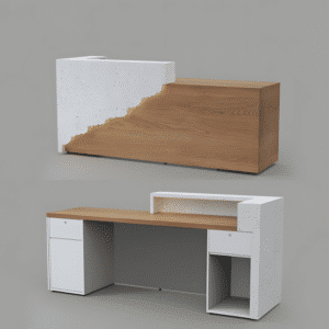 Solid Wood Corporate Office Reception Desk - L87" x W26" x H39"