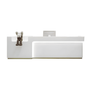 Simple Modern Stainless Steel Reception Desk - Maoters - L47"xW24"xH39", Pure white