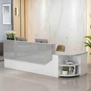 Simple L-shape Wood Reception Desk - Maoters