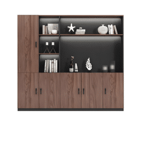 Desk with LED Strip Lighting for Executives - L94" x H79" file cabinet