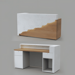 Solid Wood Corporate Office Reception Desk - L71" x W26" x H39"