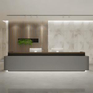 New Chinese Style Reception Desk - L157" x W24" x H39", Black + Gray