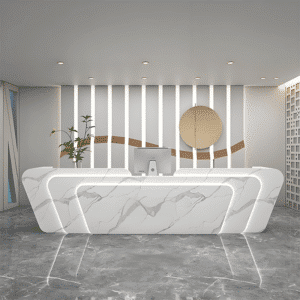Simple and Unique Retail Front Desk - Maoters - L71"xW24"xH39", Fish belly white
