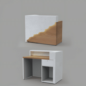 Solid Wood Corporate Office Reception Desk - L47" x W26" x H39"