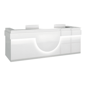 Modern Reception Desk - Light Wood Grain Finish - L94" x W24" x H39", White