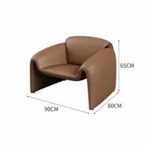Beige Leather Sofa - Maoters - W38.58" x D30.71" x H22.83", Coffee