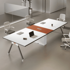 Compact and Stylish Modern White Conference Table - L63" x W32" x H30"