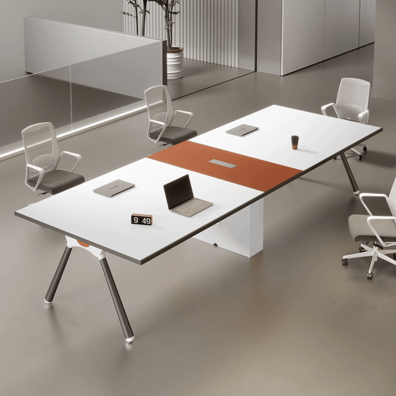 Compact and Stylish Modern White Conference Table