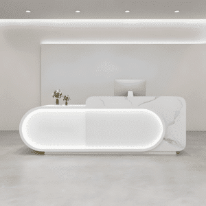 Curved Front Reception Desk - Stylish Cashier Solution