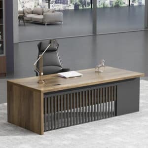 Innovative Industrial-Style Solid Wood Executive Desk - L87" x W35" x H30"（2" thickness）