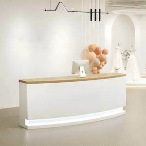 Modern Light Reception Desk - L59" x W24" x H39", White