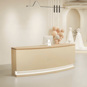 Modern Light Reception Desk - L79" x W24" x H39", Khaki