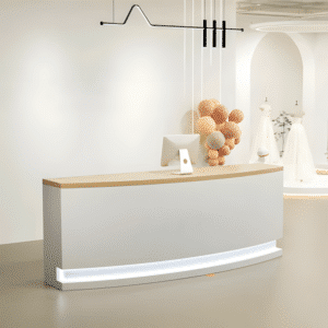 Modern Light Reception Desk - L59" x W24" x H39", Gray