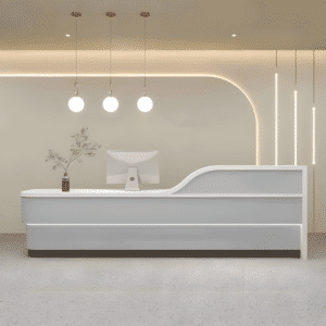 Modern Minimalist Hotel Front Desk - Maoters - L79" x W24" x H39", Gray