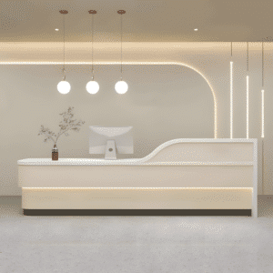 Modern Minimalist Hotel Front Desk - Maoters - L157" x W24" x H39", Beige