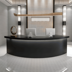 Reception Desk with Solid Wood Grain - Maoters