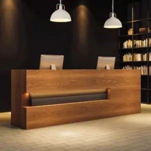 Retro Solid Wood Reception Desk - Maoters