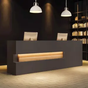Retro Solid Wood Reception Desk - Maoters