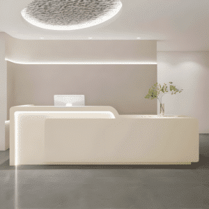 Simple Corporate Reception Desk - Maoters - L94"xW24"xH39", Beige