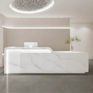 Simple Corporate Reception Desk - Maoters - L94"xW24"xH39", Fish belly white