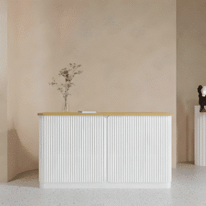 Simple Modern Store Small Lacquered Reception Desk - L 59" x W 20" x H 39", White