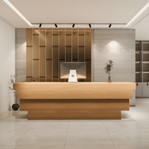 Simple Counter Company Front Desk Reception - Maoters - L63"xW24"xH39", Burly wood