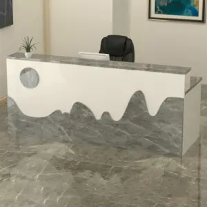 Sleek Lacquered Counter with Light Strip
