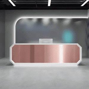 Sleek Stainless Steel Reception Desk - Enhance Your Space