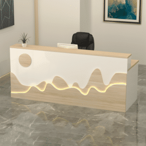 Sleek Lacquered Counter with Light Strip