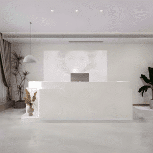 Stylish Rectangular Wood Reception Desk