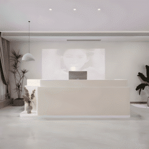 Stylish Rectangular Wood Reception Desk