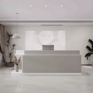 Stylish Rectangular Wood Reception Desk