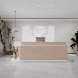 Stylish Rectangular Wood Reception Desk