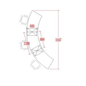 Creative Curved Staff Office Desk - Round Workstation - Maoters
