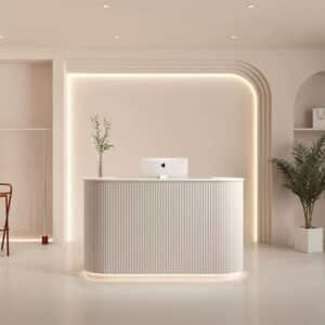Fashion Retail Reception Desk - Store - L47"xW24"xH39", Beige