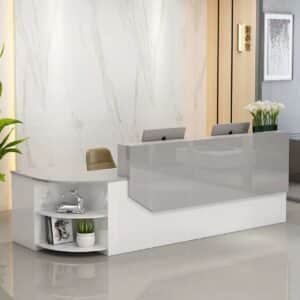 Simple L-shape Wood Reception Desk - Maoters