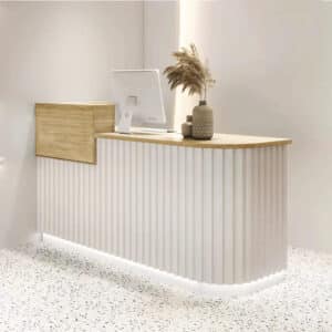 Modern Front Cashier Counter For Retail Store - L94" x W24" x H39", Right High