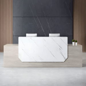 Minimalist Office Front Desk - Modern Reception Counter - L79" x W24" x H30"