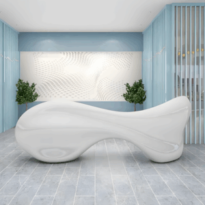 Artistic Reception Desk - Unique Curved Design - L79" X W33" X H43"