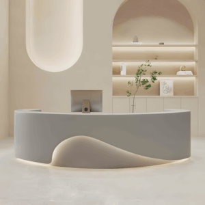 Curved Front Desk for Commercial Spaces