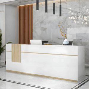 Modern Office Reception Desk - Compact & Stylish Front Counter