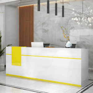 Modern Office Reception Desk - Compact & Stylish Front Counter